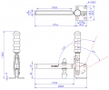 Vertical Toggle Clamp Flat Base Slotted Arm