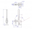 Vertical Toggle Clamp Flat Base Slotted Arm