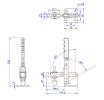 Vertical Toggle Clamp Flat Base Slotted Arm