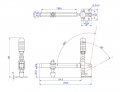 Vertical Toggle Clamp Flat Base Slotted Arm