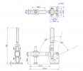 Vertical Toggle Clamp Flat Base Slotted Arm