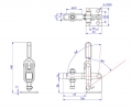 Vertical Toggle Clamp Flat Base Slotted Arm