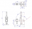 Vertical Toggle Clamp Flat Base Slotted Arm