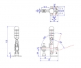 Vertical Toggle Clamp Flat Base Slotted Arm