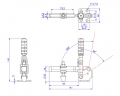 Vertical Toggle Clamp Flat Base Slotted Arm