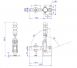 Vertical Toggle Clamp Flat Base Slotted Arm