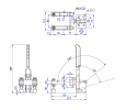 Vertical Toggle Clamp Flat Base Slotted Arm