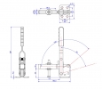 Vertical Toggle Clamp Flat Base Slotted Arm