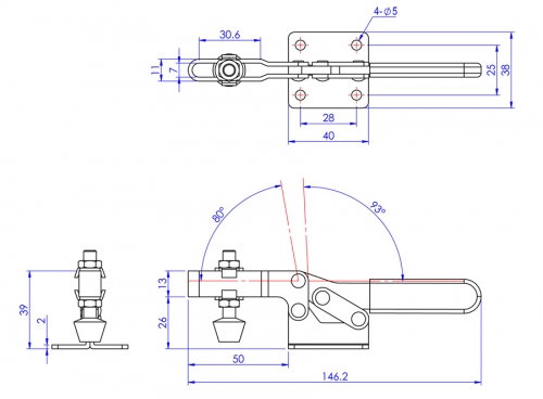 The Structure of GH-201-C Horizontal Toggle Clamps