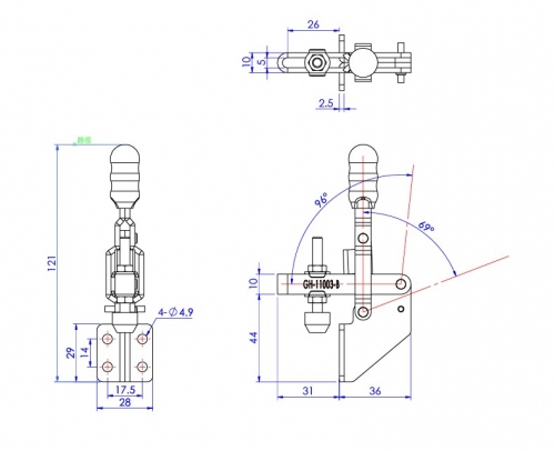 Vertical Toggle Clamp Side Mounting Type