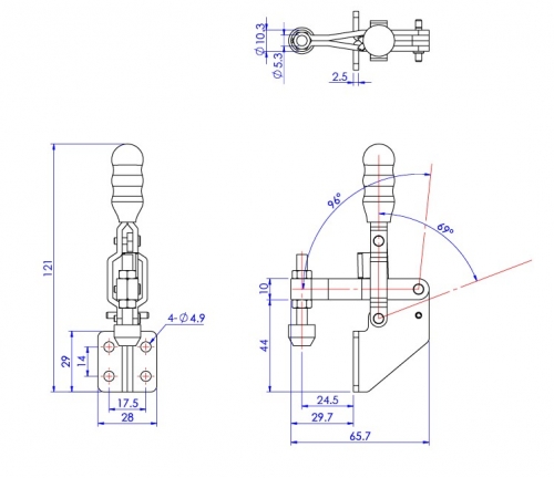 Vertical Toggle Clamp Side Mounting Type