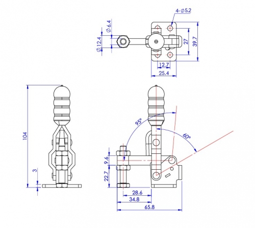 Stainless Steel Vertical Toggle Clamps