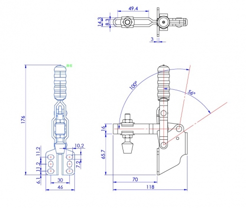 Vertical Toggle Clamp Side Mounting Type