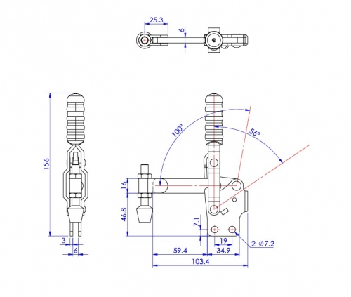 Vertical Toggle Clamp Straight Base All Arm Types