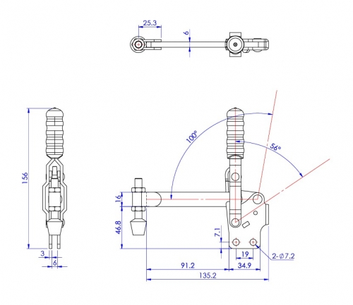 Vertical Toggle Clamp Straight Base All Arm Types