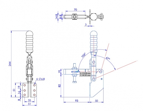 Vertical Toggle Clamp Side Mounting Type