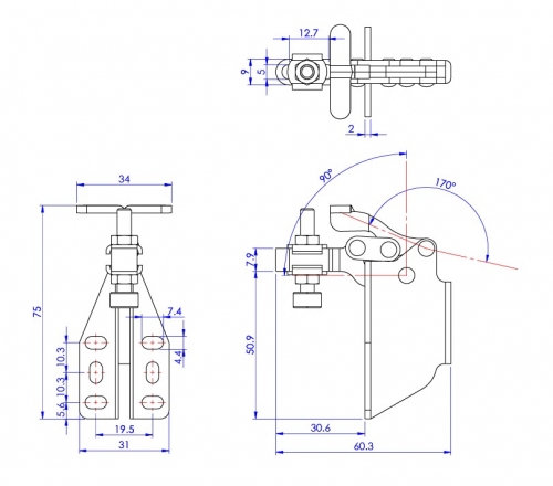 Vertical Toggle Clamp Side Mounting Type