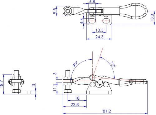 GH-201-AL Model of Horizontal Hold Down Clamps