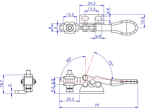 GH-201-R Model of Horizontal Hold Down Clamps