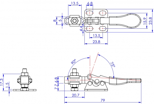 GH-201 Model of Horizontal Hold Down Clamps