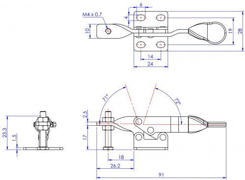 GH-20100 Model of Horizontal Hold Down Clamps