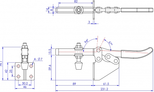 Horizontal Toggle Clamp Side Mounting Type