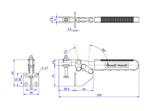 Horizontal Toggle Clamp Side Mounting Type