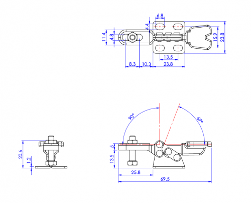 GH-22005 Model of Horizontal Hold Down Clamps