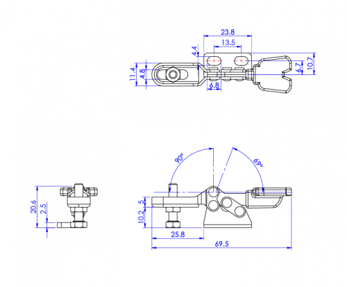 GH-22035 Model of Horizontal Hold Down Clamps
