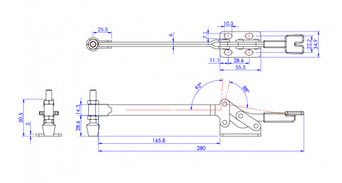 Horizontal Toggle Clamp Flat Base All Arm Types