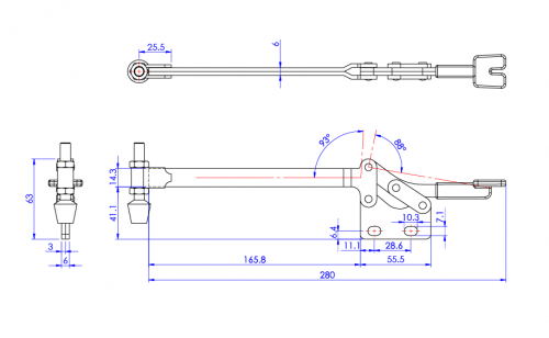 Horizontal Toggle Clamp Straight Base All Arm Types