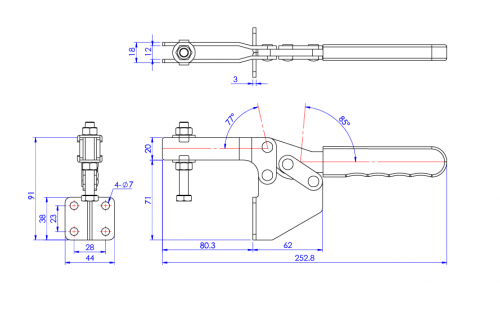 Horizontal Toggle Clamp Side Mounting Type