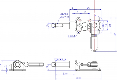 Push Pull Toggle Clamp Low Profile