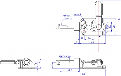 Push Pull Toggle Clamp Low Profile