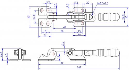 GH-40200 Model of Hook Toggle Clamps