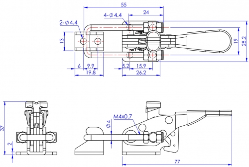 GH-40323-R Model of Pull Action Latch Clamps