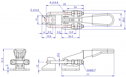 GH-40323 Model of Pull Action Latch Clamps