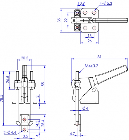 GH-40324 Model of Pull Action Latch Clamps