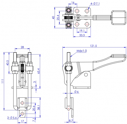 GH-40334 Model of Pull Action Latch Clamps