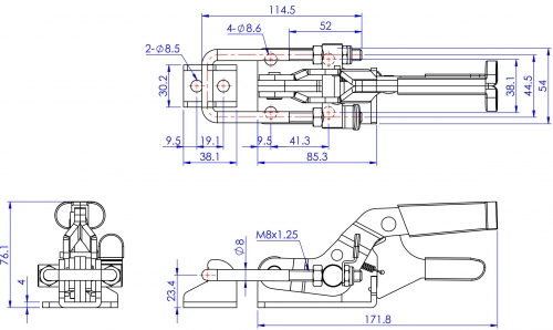 GH-40341-RSS Model of Pull Action Latch Clamps