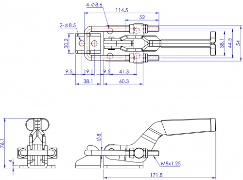 GH-40341 Model of Pull Action Latch Clamps