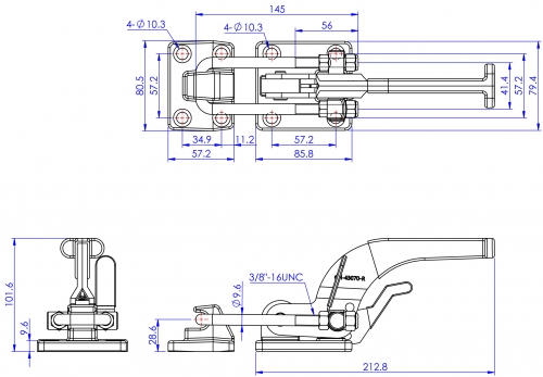 Latch Toggle Clamps Horizontal Versions