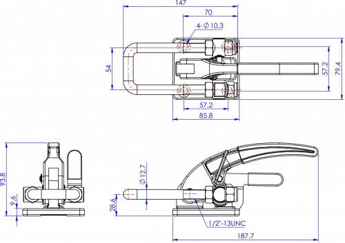 Latch Toggle Clamps Horizontal Versions