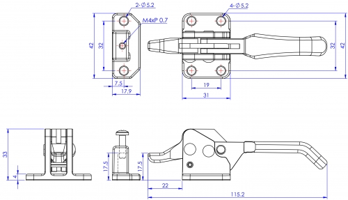 GH-40550 Model of Pull Action Latch Clamps