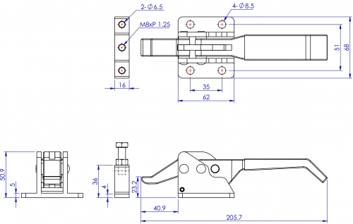 GH-40580 Model of Pull Action Latch Clamps