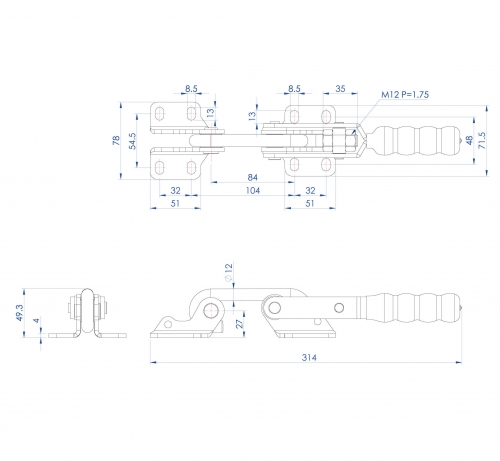 Hook Toggle Clamps (Stainless Steel)