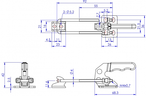 GH-40820 Model of Pull Action Latch Clamps