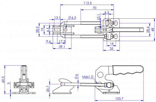 GH-40840-SS Model of Pull Action Latch Clamps