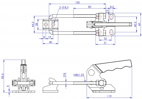 GH-40870 Model of Pull Action Latch Clamps