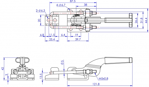 GH-431-SS Model of Pull Action Latch Clamps